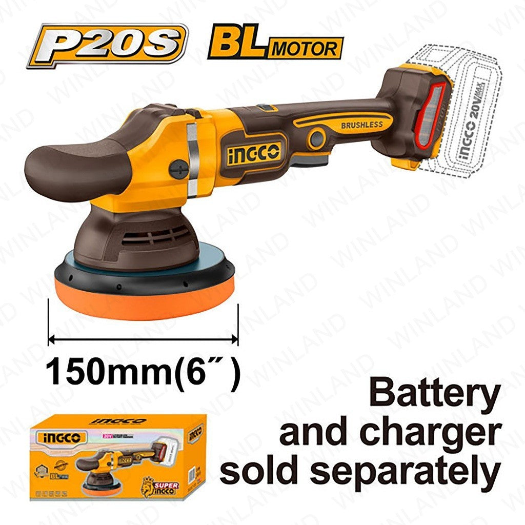 P20S/20V Brushless Motor Lithium-Ion Brushless Cordless Polisher ING-COR