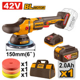 Ingco 42V Lithium-Ion Brushless 6inches(150mm) Cordless Polisher APLI42151 ING-CT
