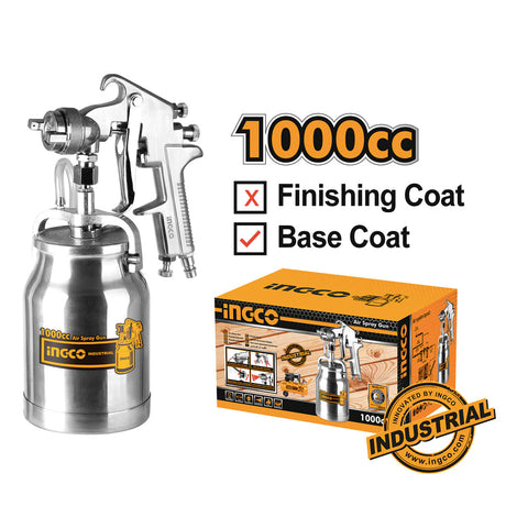 Ingco 1000cc Air Spray Paint Gun for Base Coat ASG3102 - Winland Depot