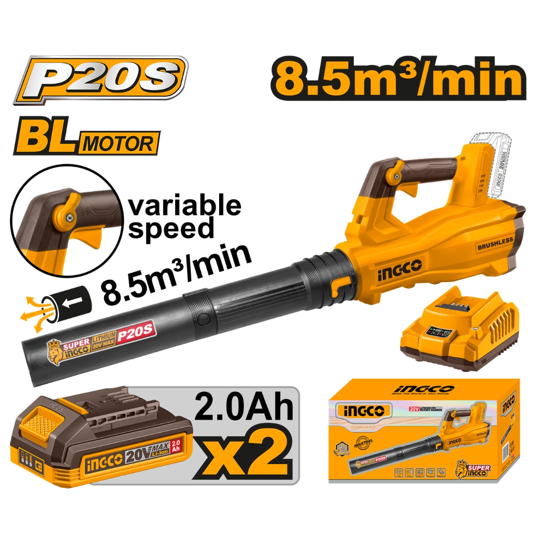 Brushless Motor Lithium-Ion Cordless Blower 20V P20S POWERSHARE ING-COR