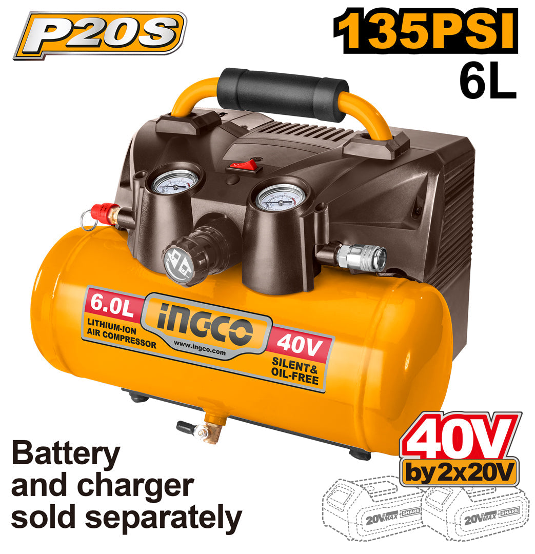 Ingco P20S 20V Lithium-ion Air Compressor CACLI2003