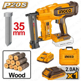 P20S/20V 1000PCS/Set Nails Lithium-Ion Cordless Brad Nailer Kit-35mm ING-COR