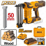 P20S 20V Lithium-Ion Brushless Motor Cordless Brad Nailer Kit ING-COR