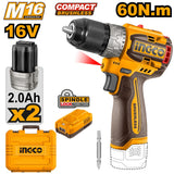 Brushless Motor Compact Cordless Drill 16V CDLI16682 ING-COR