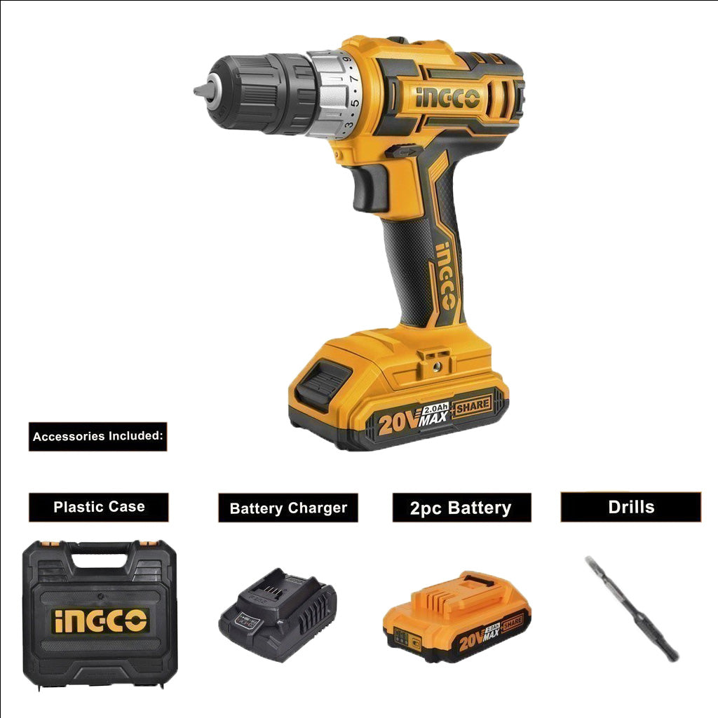 Lithium-Ion Cordless Drill 20V POWERSHARE CDLI200215 ING-CT