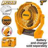 P20S 20V Cordless Lithium-Ion Fan with 3 Speed 7" Inches CFALI2007