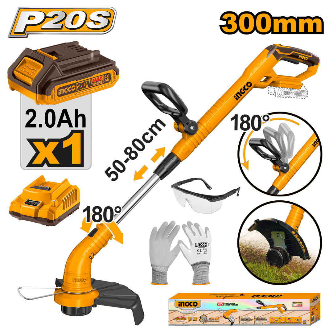Ingco P20S 20V Lithium-Ion Cordless Grass Trimmer CGTLI20301