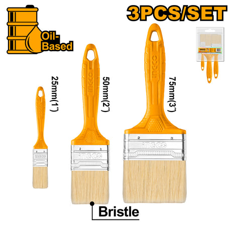 Ingco 3 Pcs Paint Brush Set CHPTB7860301 - Winland Depot