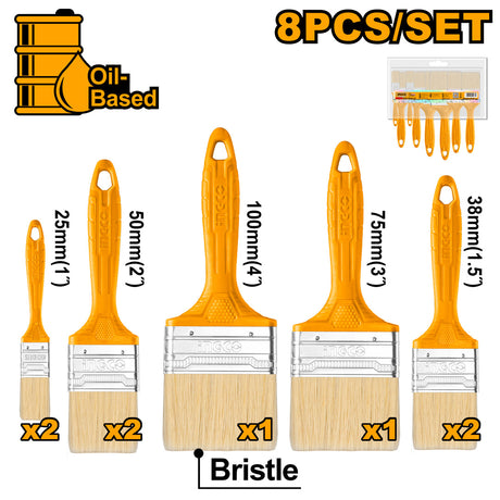 Ingco 8 Pcs/ Set Paint Brush CHPTB7860801 - Winland Depot