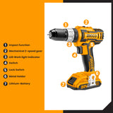 P20S 20V Cordless Impact Drill w/ 50 Accessories CIDLI2002