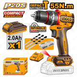 P20S/20V Lithium-Ion Compact Brushless Cordless Impact Drill ING-COR