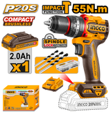 P20S/20V Lithium-Ion Compact Brushless Cordless Impact Drill ING-COR