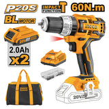 P20 20V Lithium-Ion Cordless Brushless Impact Drill CIDLI20608