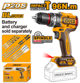 P20S/20V Lithium-Ion Cordless Impact Drill 96NM CIDLI209681 ING-COR