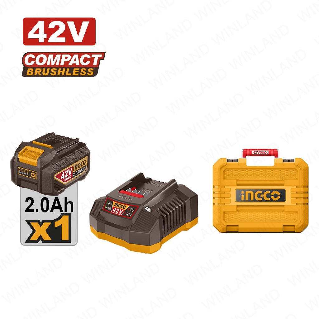 Ingco 42V/69NM Brushless Motor Lithium-Ion Cordless Impact Drill CIDLI426981 ING-CT