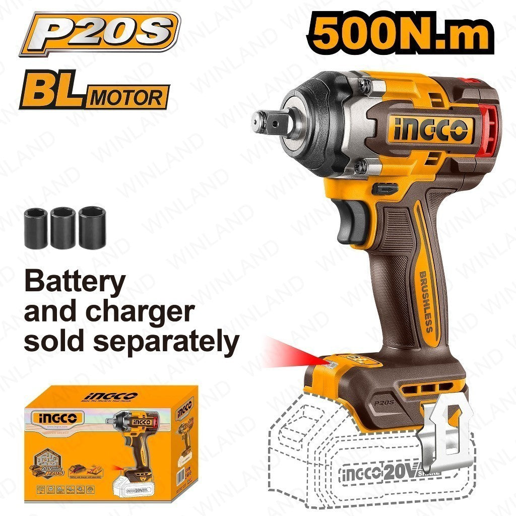P20S/20V Brushless Motor Lithium-Ion Cordless Impact Wrench CIWLI2050/CIWLI20501 ING-COR