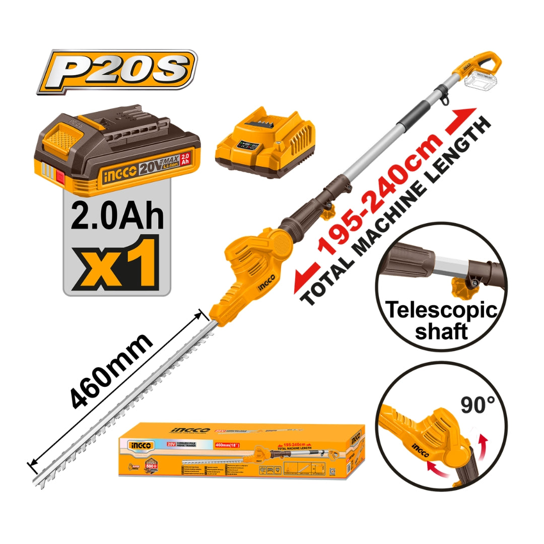 12V / 2800 rpm Lithium-Ion Pole Hedge Trimmer CPHT2016012 ING-GT