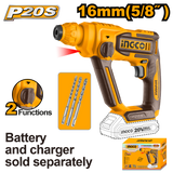 INGCO P20S 20V Cordless Rotary Hammer