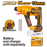 P20S/20V 18mm(11/16") Brushless Motor Lithium-Ion Cordless Rotary Hammer CRHLI201881 ING-COR
