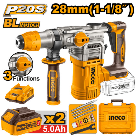 INGCO P20S 20V brushless cordless rotary hammer