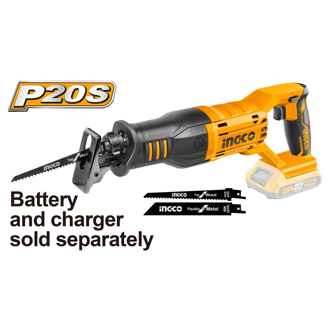 Ingco P20S 20V Lithium-Ion Cordless Reciprocating Saw CRSLI1151