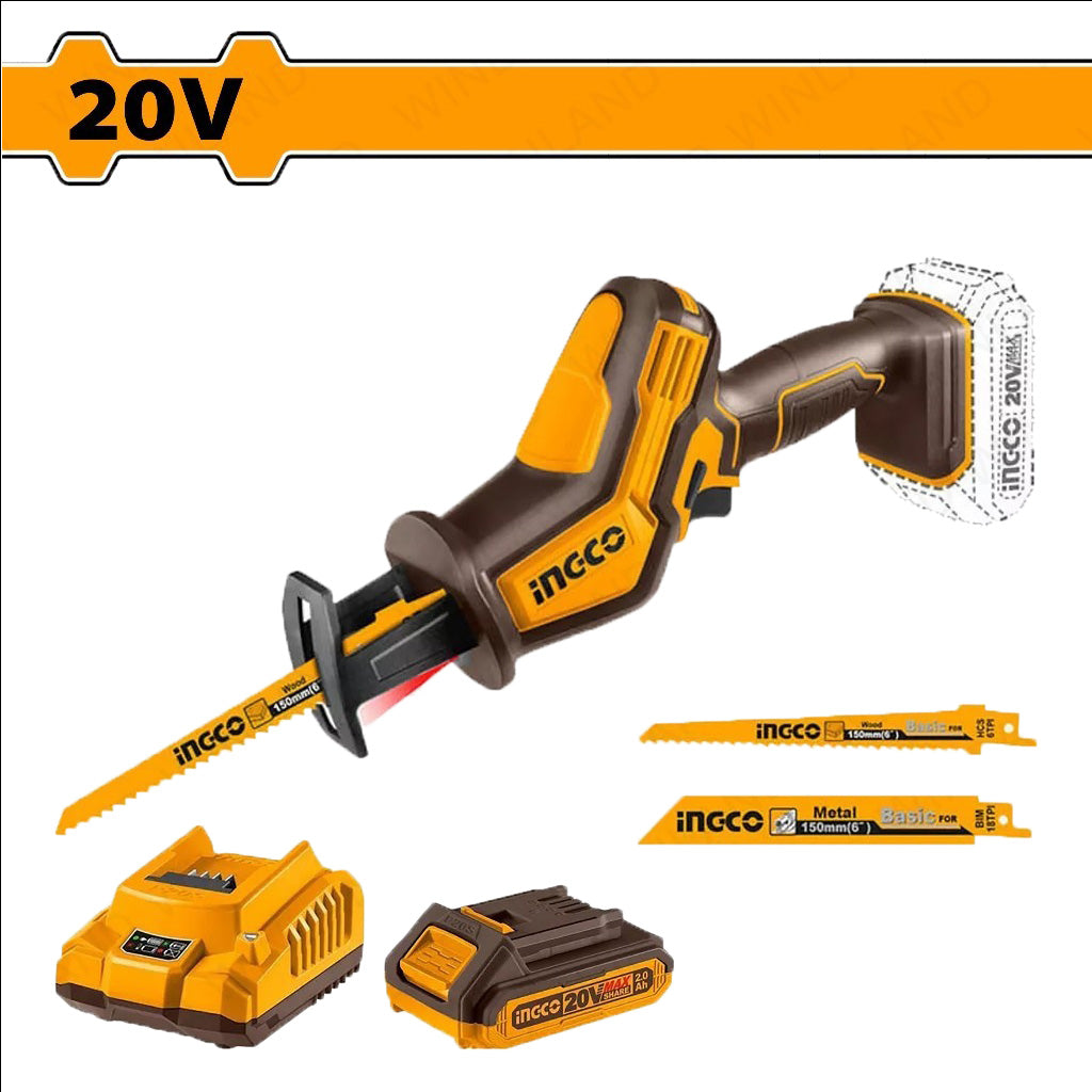 P20S/20V Lithium-Ion Cordless Reciprocating Saw CRSLI6508/CRSLI65081 ING-COR