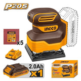 Lithium-Ion Cordless Sheet Sander 20V P20S with 5pcs Sandpaper ING-COR