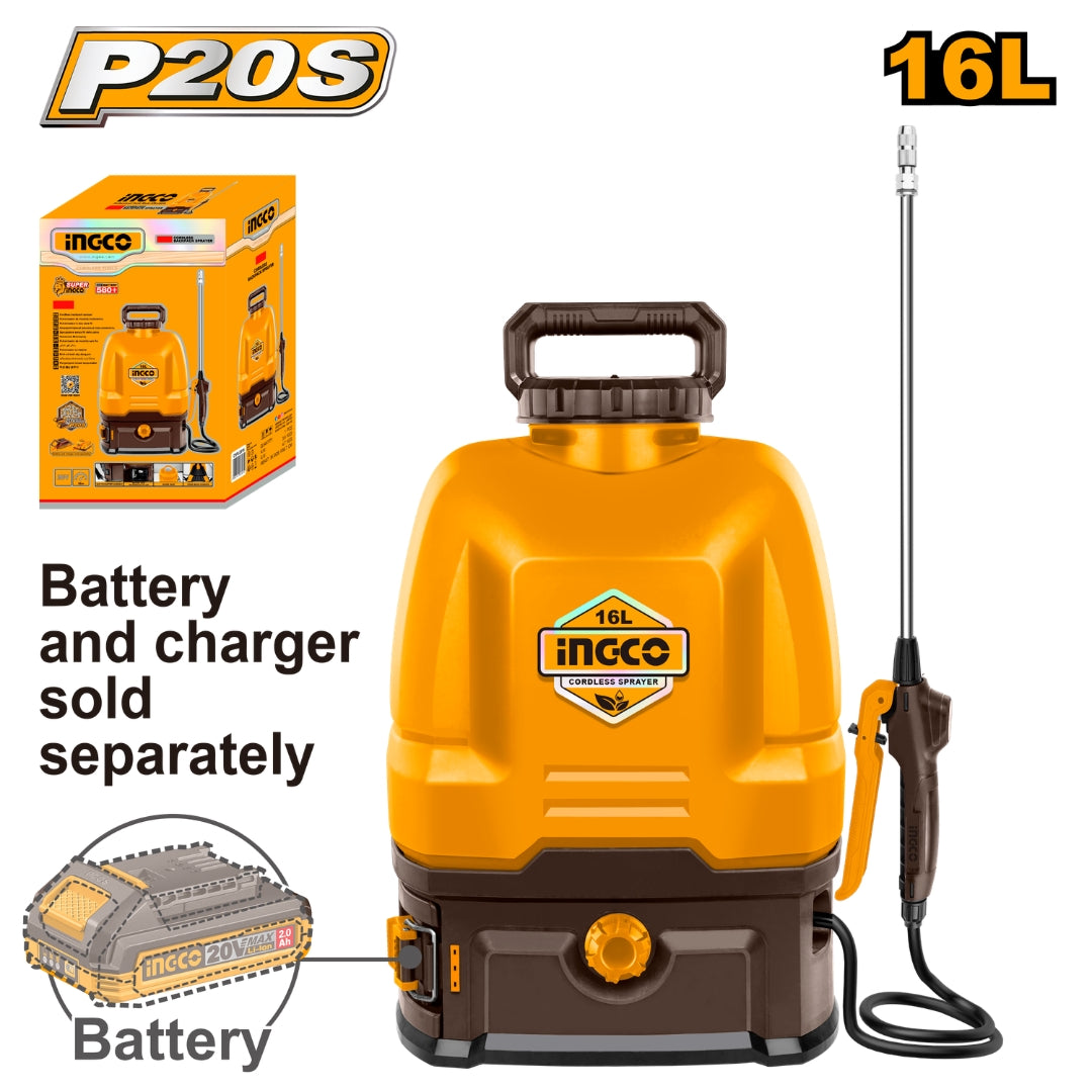 P20S/20V 16L Lithium-Ion Knapsack Garden Disinfectant Backpack Sprayer CSPLI2016/CSPLI201644/CSPLI20162 ING-GT