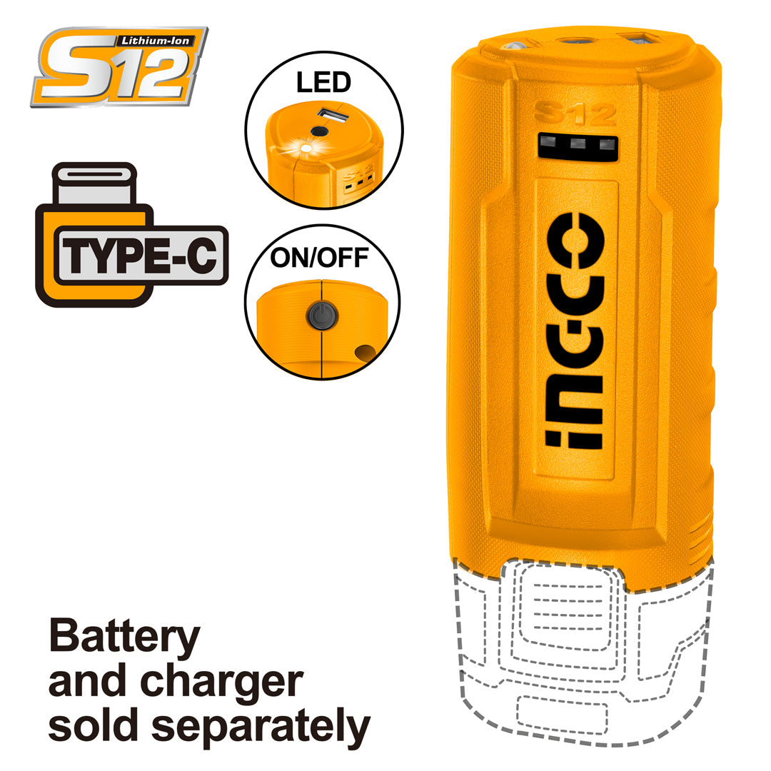 Ingco S12 12V Lithium-Ion USB A Charger CUCLI1201