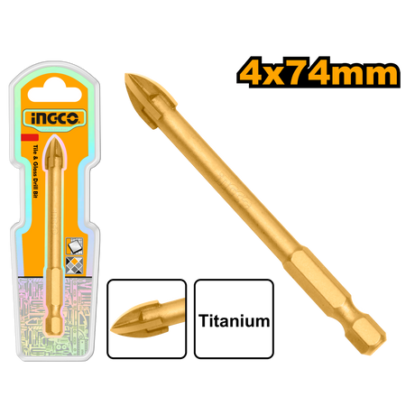 INGCO tile and glass drill bits set, 4.7–10.8mm sizes