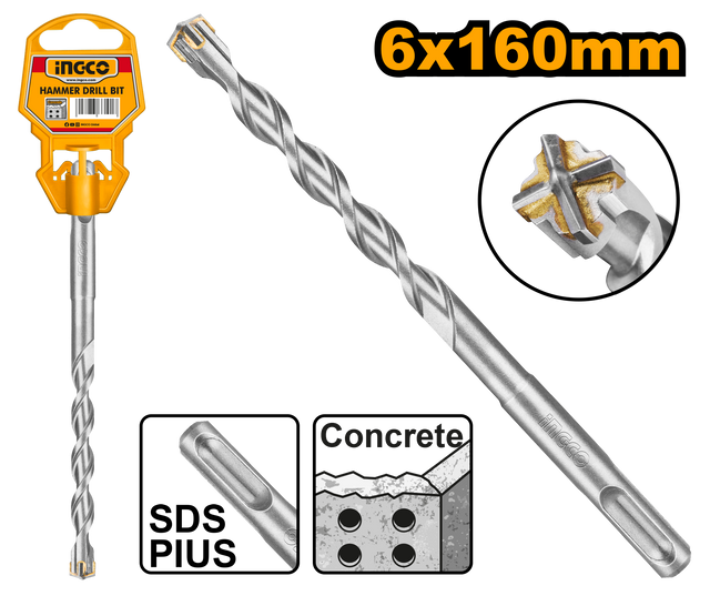 Ingco SDS-plus hammer drill bit double flute sold per piece