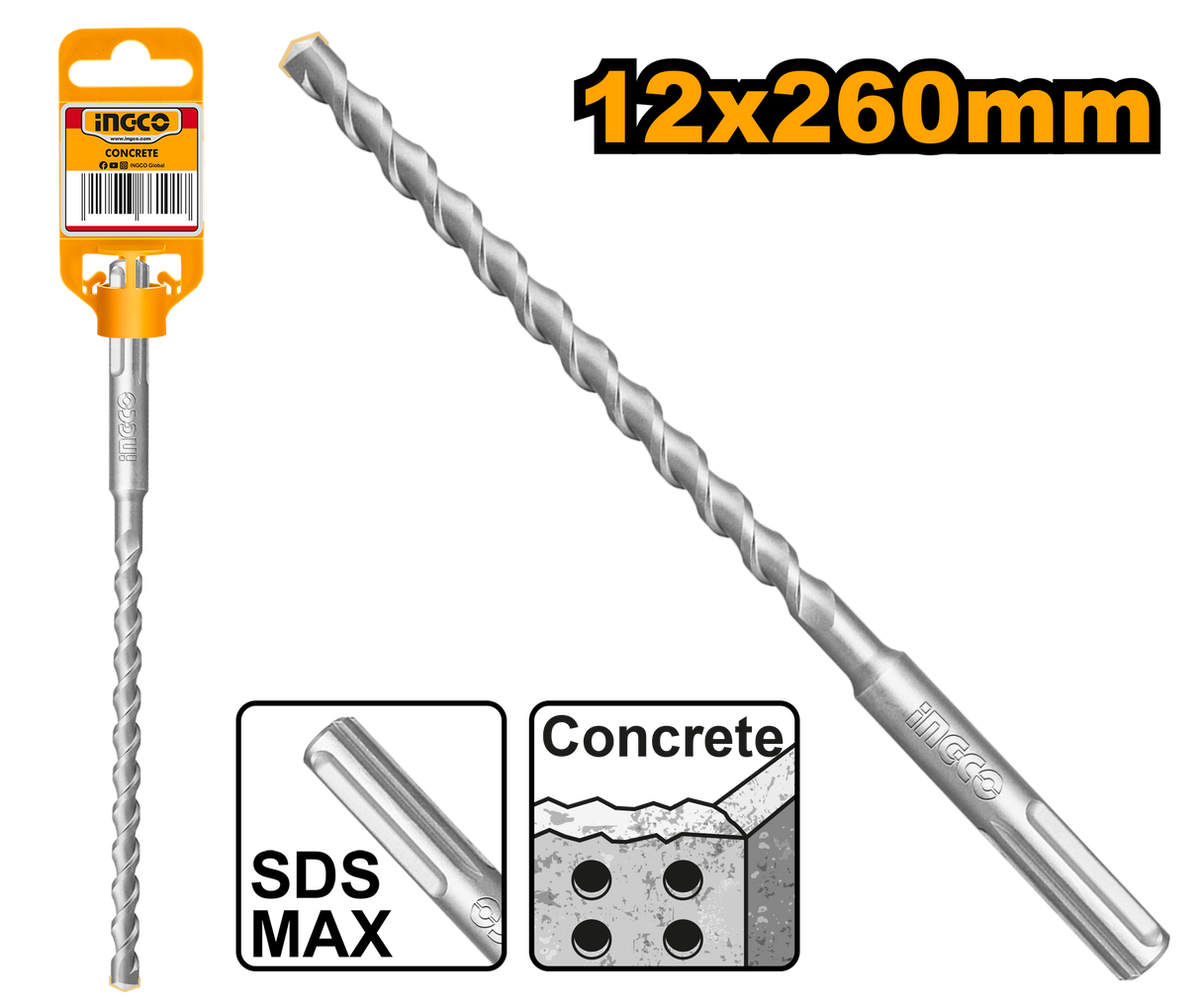 INGCO SDS-Max Masonry Hammer Drill Bit 32x600x800mm