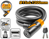15 x 1200mm PVC Coated Braided Bicycle Lock with 2-Iron Keys DBK151201 ING-HT
