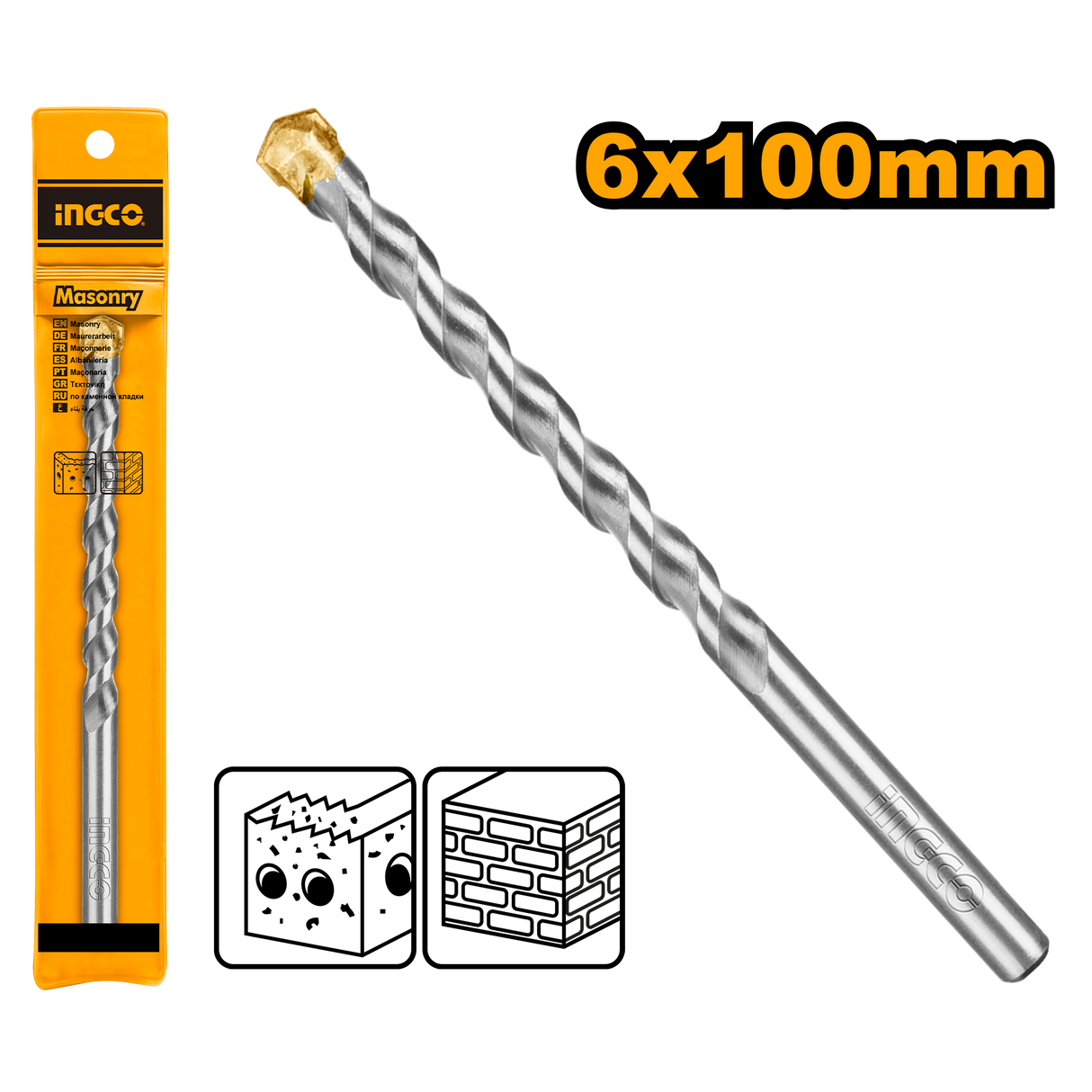 Industrial Masonry Drill Bit 6mm/ 6.5mm/ 8mm/ 10mm/ 4mm/ 3mm/ 5mm/ 12mm ING-AC