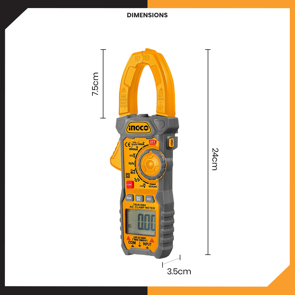 AC/DC RMS 6000 Counts Digital Clamp Meter DCM100014