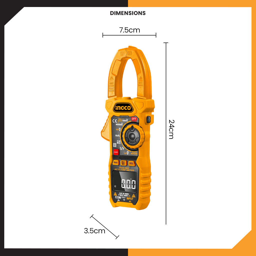 Digital Clamp Meter 1000 Amp 6000 Count DCM10004