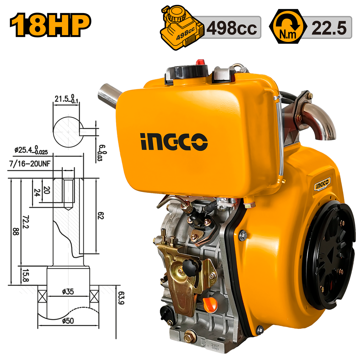 12HP-20HP Single-Cylinder Vertical 4-Stroke Air Cooled Diesel Marine Engine