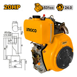 12HP-20HP Single-Cylinder Vertical 4-Stroke Air Cooled Diesel Marine Engine
