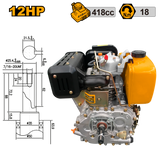 INGCO 12–20HP vertical single-cylinder 4-stroke air-cooled diesel marine engine DELS186FAP