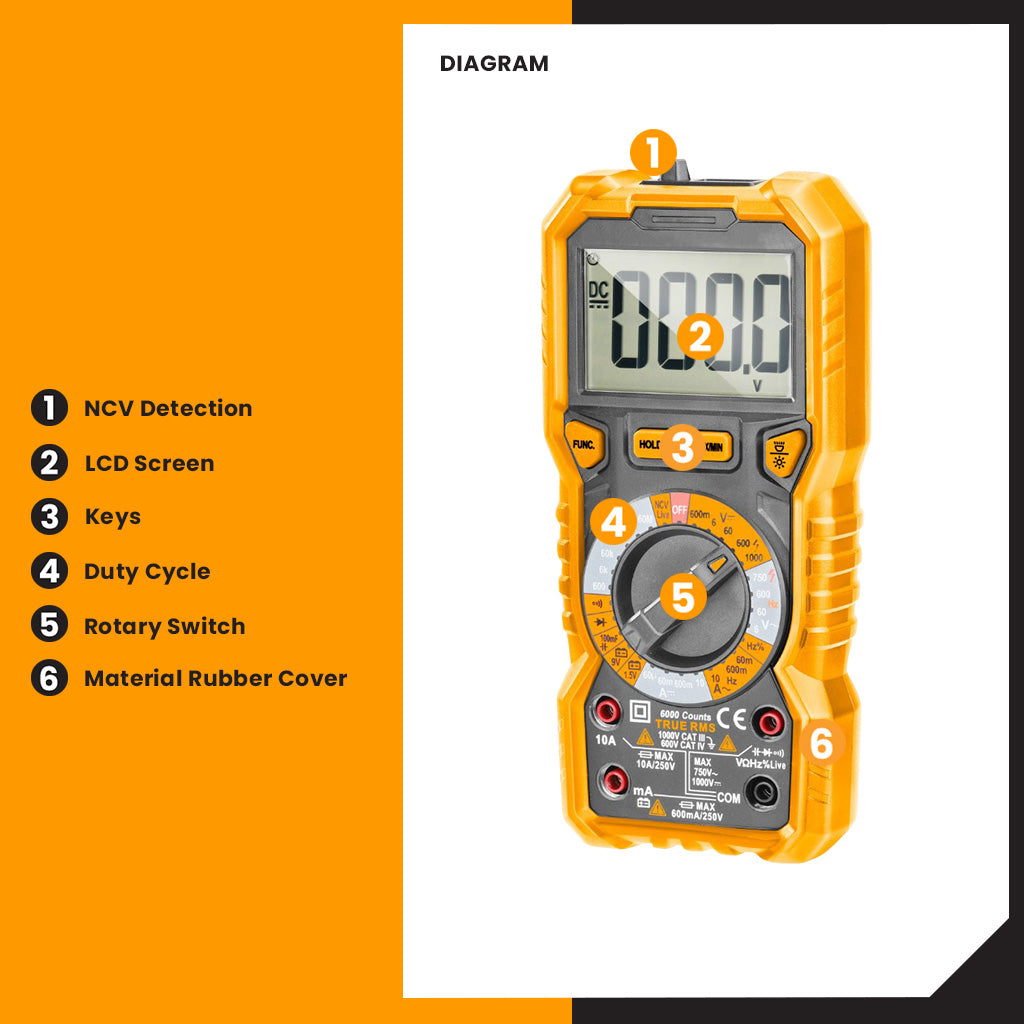 Industrial Digital Multimeter Tester DM7502