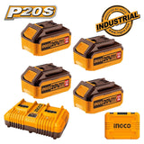 4PCS/Set P20S/20V Lithium-Ion Battery And Charger Kit 4.0Ah-5.0Ah ING-SP