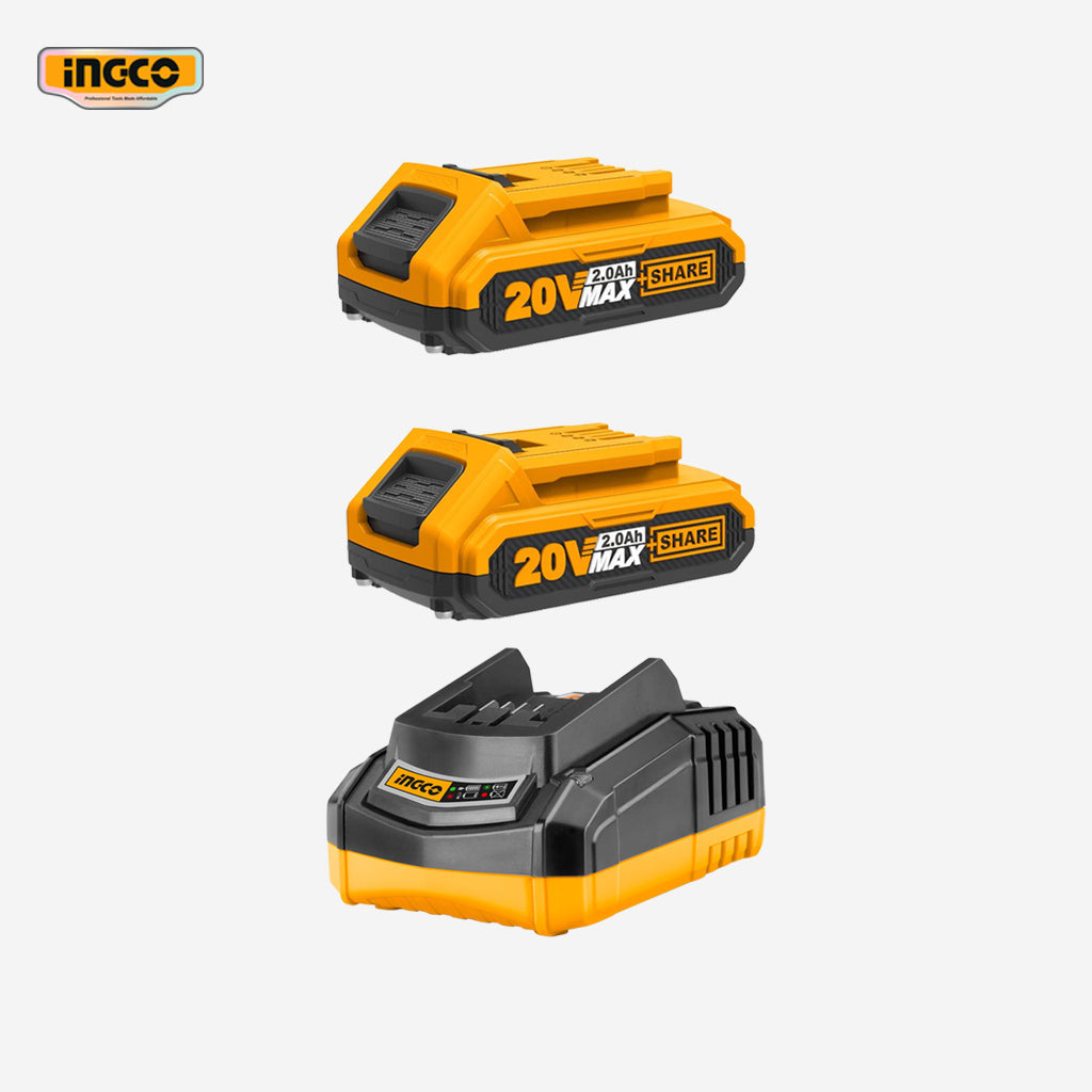 Ingco P20S 20V Lithium-Ion Battery and Charger Kit FBCPK1222