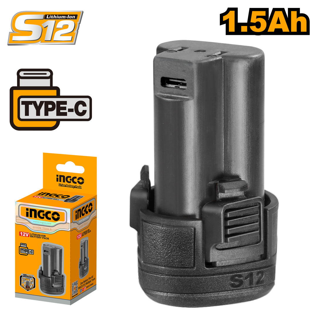 Ingco S12 Lithium-Ion Battery Pack 12V 1.5Ah FBLI12153