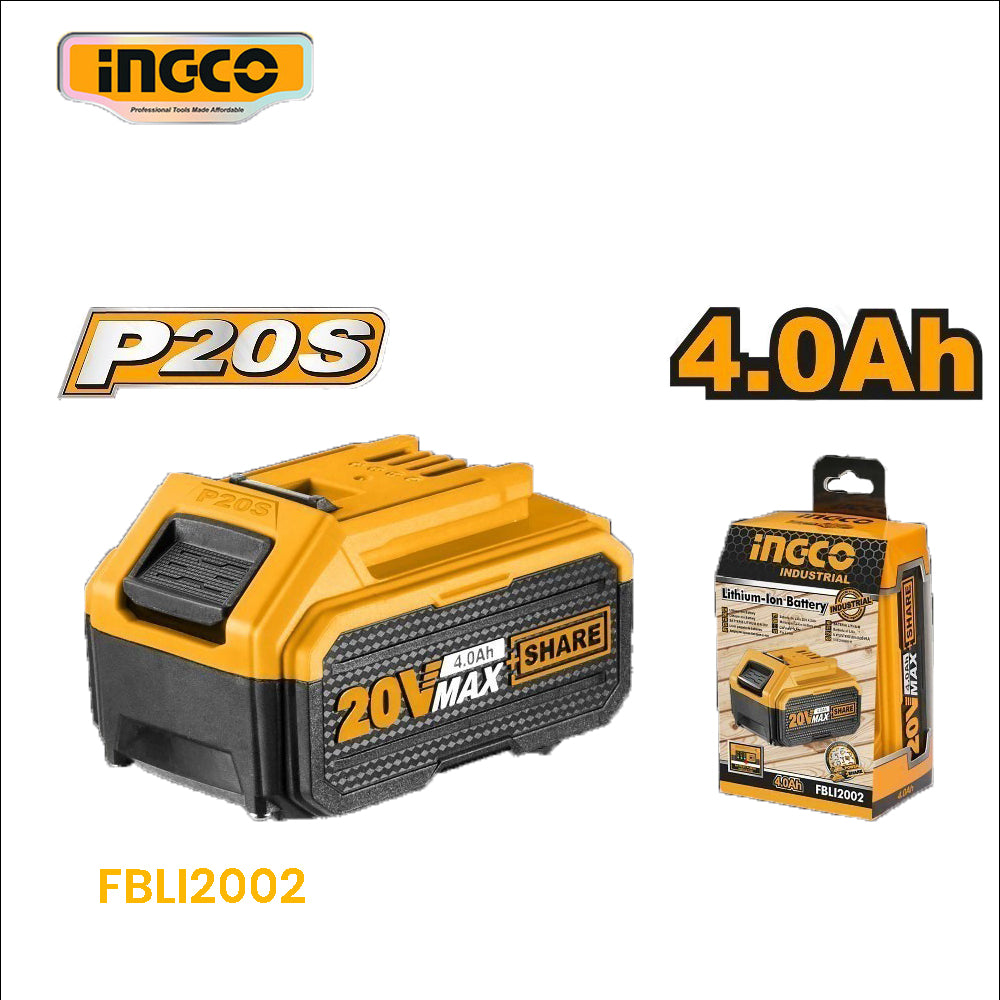P20S 20V 4.0 Ah Lithium-Ion Battery Pack 4.0Ah Powershare for Cordless Power Tool ING-AC