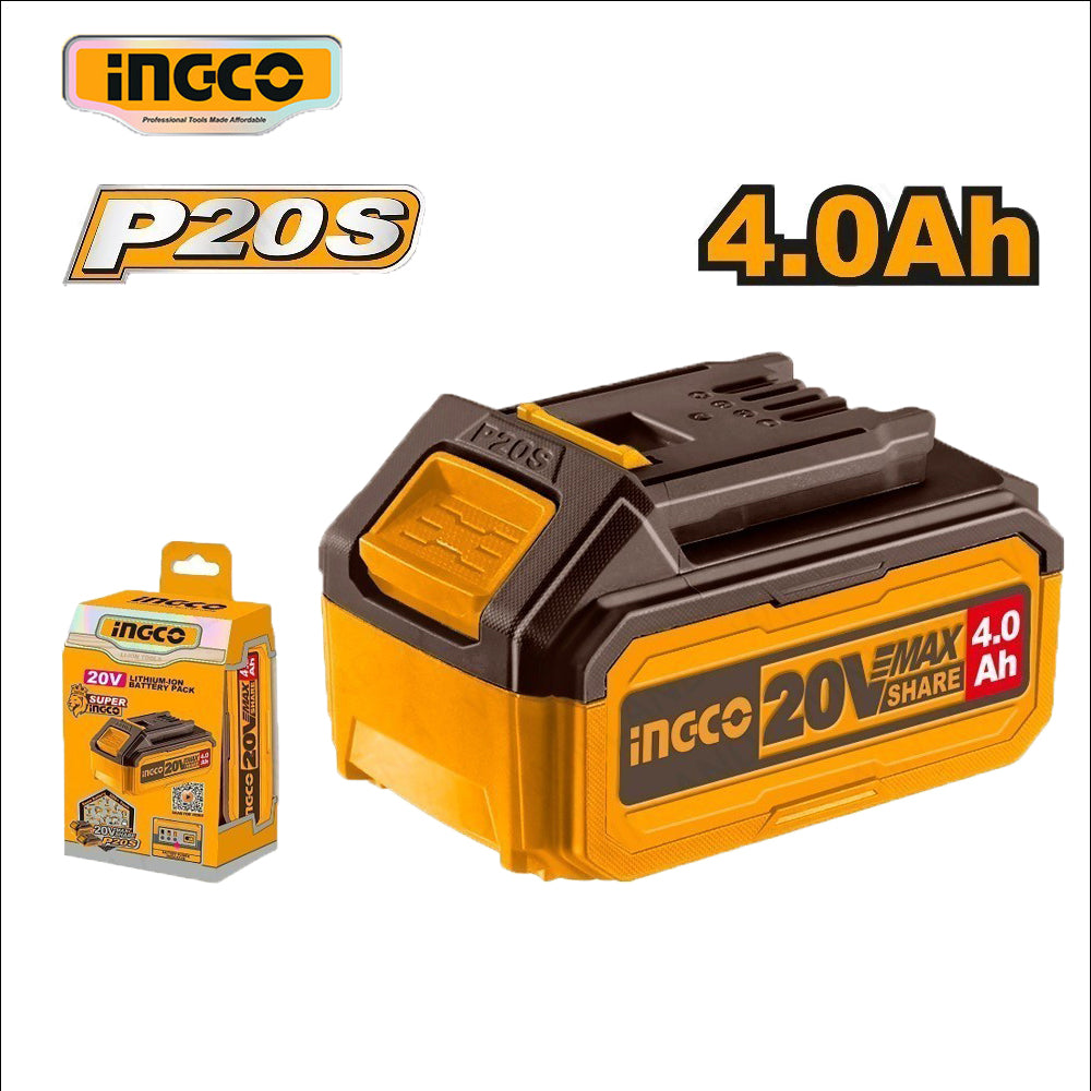 P20S 20V 4.0 Ah Lithium-Ion Battery Pack 4.0Ah Powershare for Cordless Power Tool ING-AC