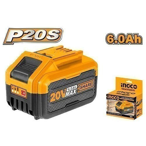 P20S 20V Lithium-Ion Battery Pack 6.0Ah for Cordless Power Tools FBLI2060 ING-SP