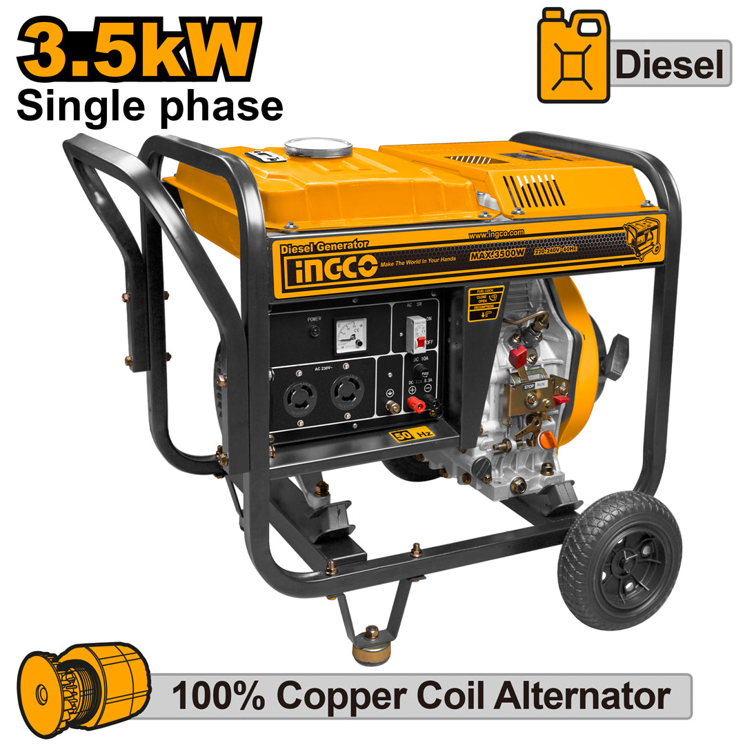 Mini Generator Inco Ingco Diesel Generator 3.5Kva GDE35001-5P – INGCO Philippines