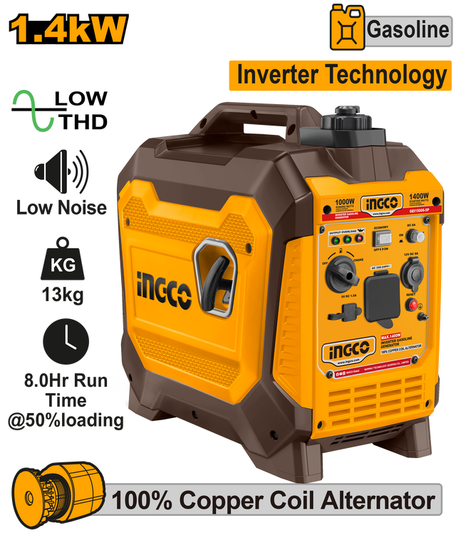 INGCO Winland inverter gasoline generator 1.5kVA 220-240V – GEI15006-5P