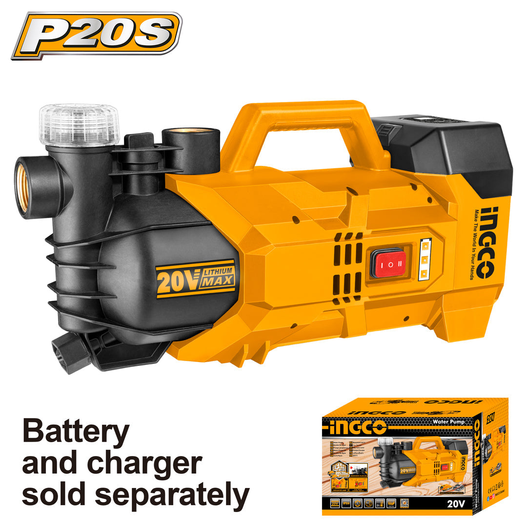 Ingco P20S 20V Lithium-Ion Cordless Water Pump GWPLI201801
