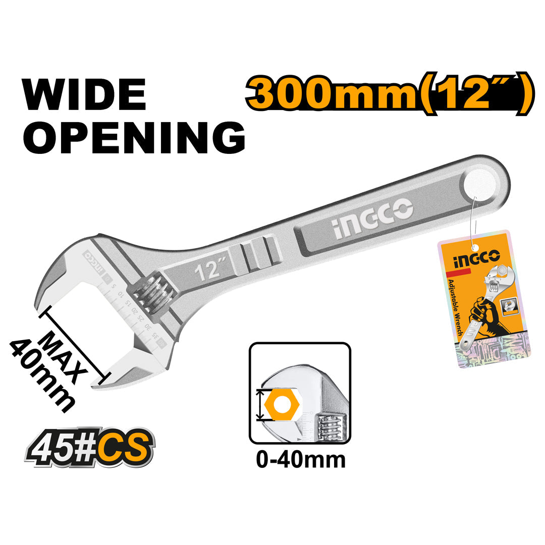 Ingco Adjustable Wrench Hand Tool HADW131122